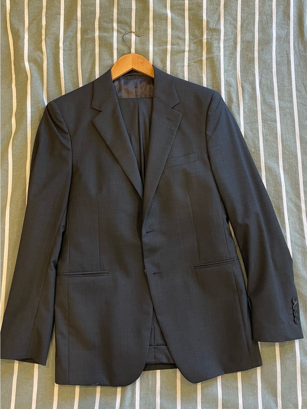 Prada Men's Gray Two-Button Wool Blazer